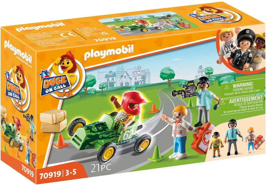 Playmobil Duck On Call - Ambulance actie. Help de racer! - 70919 (Nieuw)