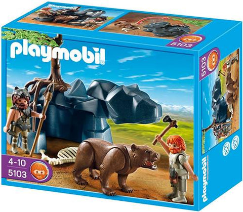 Playmobil-Grotbewoners met Beer - 5103 (Nieuw)