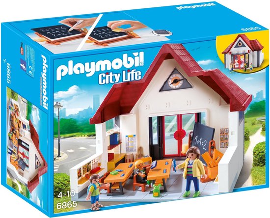 Playmobil-Schoolgebouw met Functionerende Klok - 6865 (Nieuw)