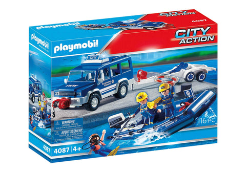 Playmobil-THW Reddingsboot met Terreinwagen en Trailer - 4087 (Nieuw)