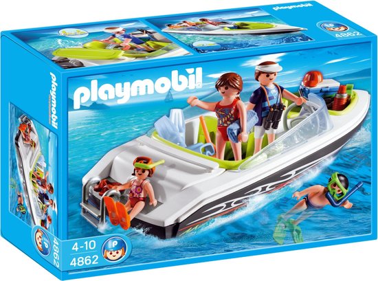 Playmobil-Zwarte Speedboot - 4862 (Nieuw)
