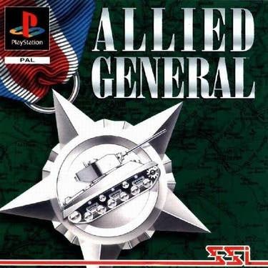 PlayStation 1 Allied General van SSI, hoes met tank op een zilveren ster, tweedehands