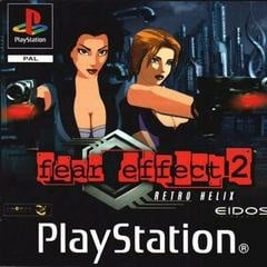 PlayStation 1 Fear Effect 2 Retro Helix van Eidos, PAL-hoes met Hana en Rain voor een stad, tweedehands