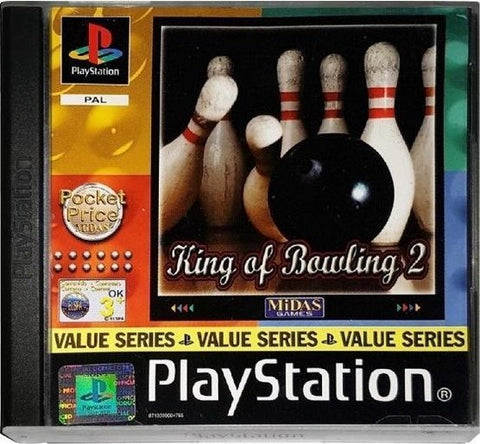 PlayStation 1 King of Bowling 2, doos voorkant, Value Series-uitgave, tweedehands