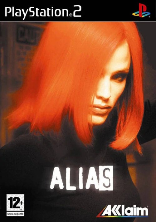 PlayStation 2 Alias van Acclaim, doos voorkant met Sydney Bristow met rood haar, tweedehands