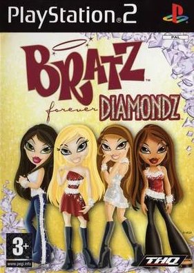 PlayStation 2 Bratz Forever Diamondz, doos voorkant, tweedehands