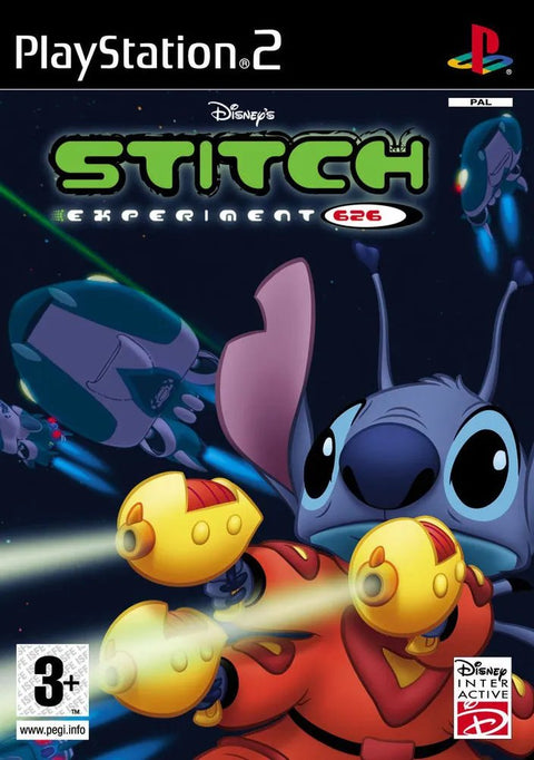 PlayStation 2 Disney's Stitch Experiment 626, doos voorkant met Stitch in een ruimteschip, tweedehands