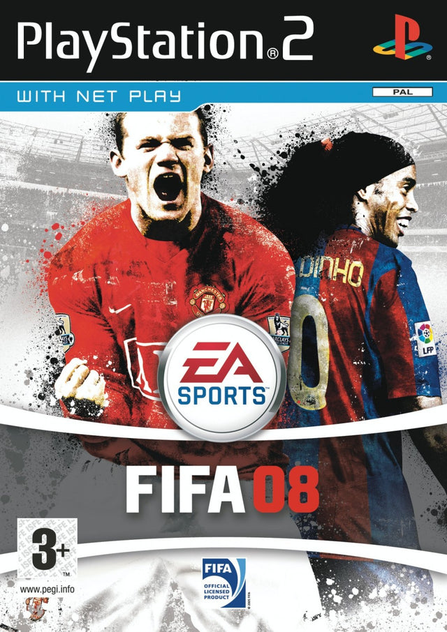 PlayStation 2 FIFA 08, doos voorkant, tweedehands