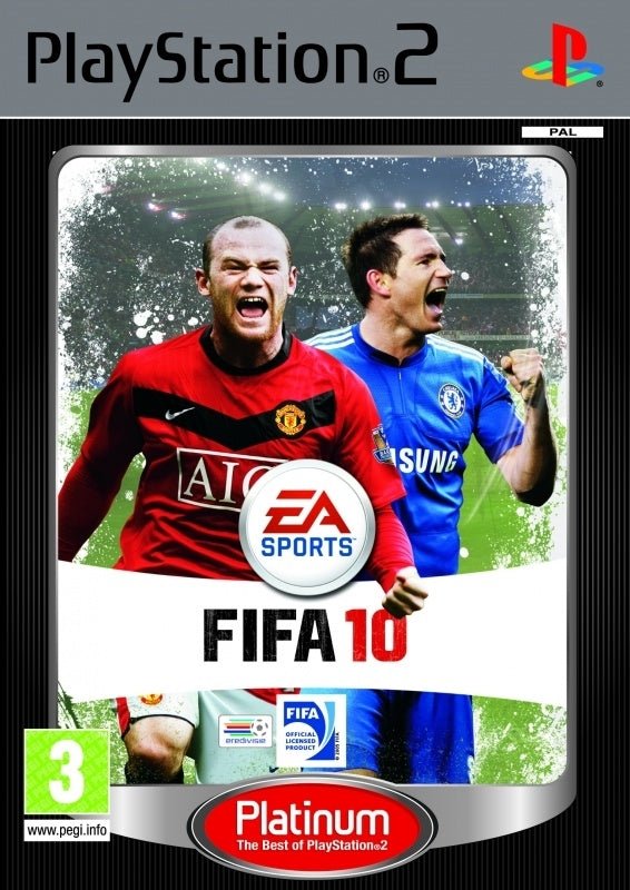 PlayStation 2 FIFA 10, doos voorkant, Platinum-uitgave