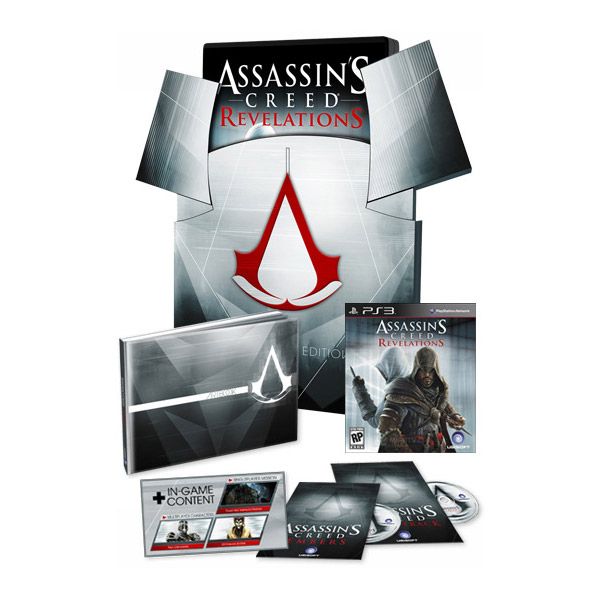 PlayStation 3 Assassin's Creed Revelations Collector Edition, inhoud met verzameldoos, artbook, spelhoes en discs