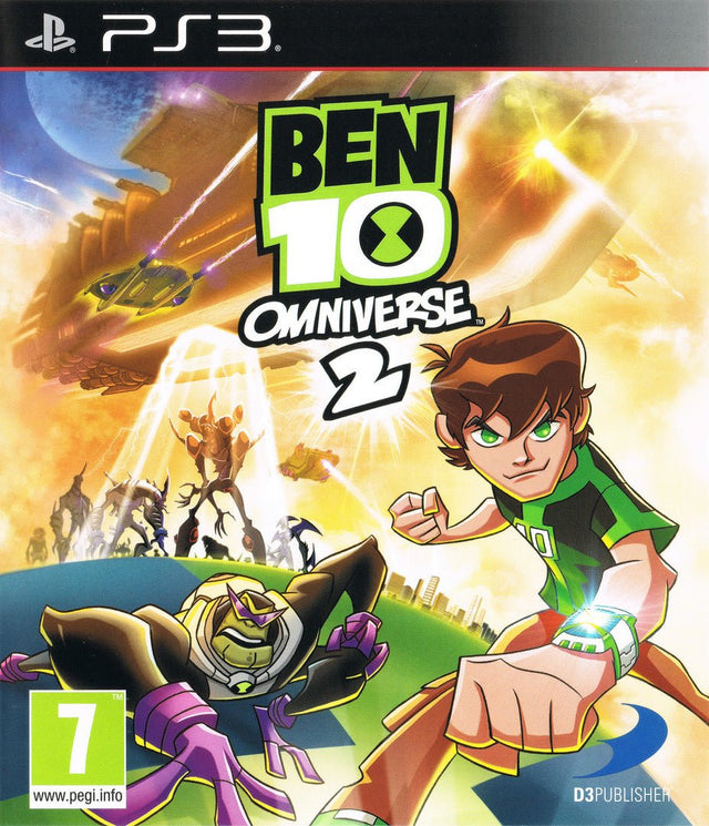 PlayStation 3 Ben 10 Omniverse 2 van D3Publisher, doos voorkant met Ben en een alien, tweedehands