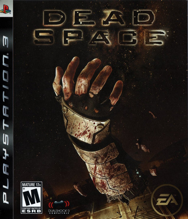 PlayStation 3 Dead Space van EA, doos voorkant met een bebloede handschoen, Amerikaanse ESRB-uitgave