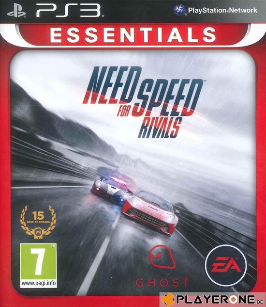 PlayStation 3 Need for Speed Rivals, doos voorkant van de Essentials-uitgave