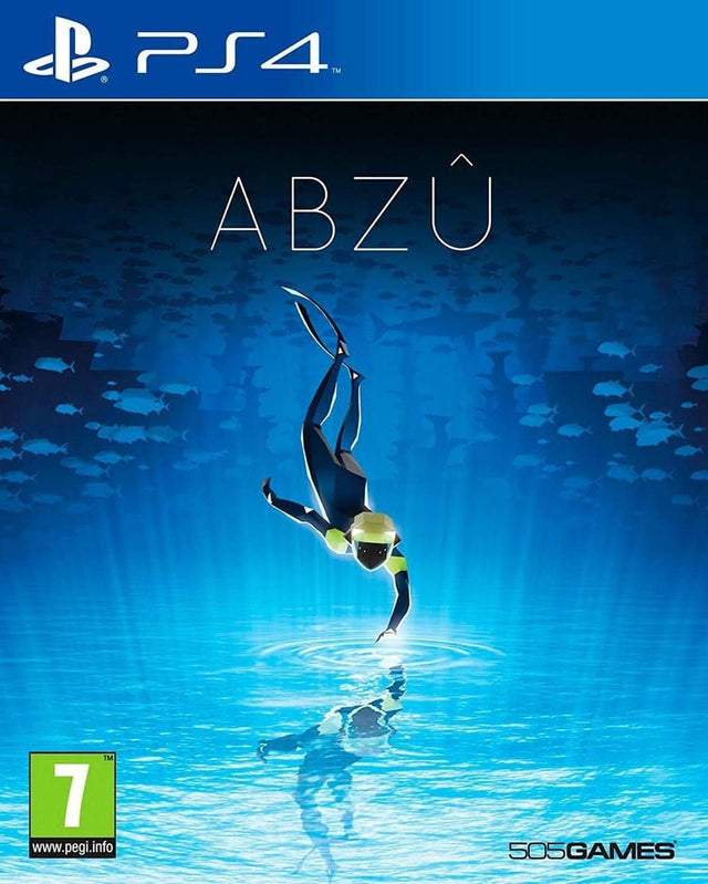 PlayStation 4 Abzu van 505 Games, doos voorkant met duiker die in blauw water duikt, tweedehands