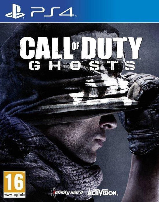 PlayStation 4 Call of Duty Ghosts van Activision, doos voorkant met soldaat met schedelmasker, tweedehands