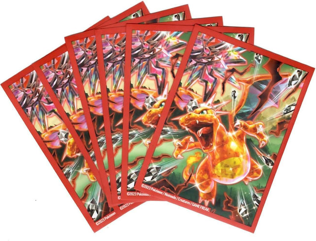 Pokémon Charizard Tera sleeves 65 stuks, waaier van kaarthoezen met Terastal Charizard