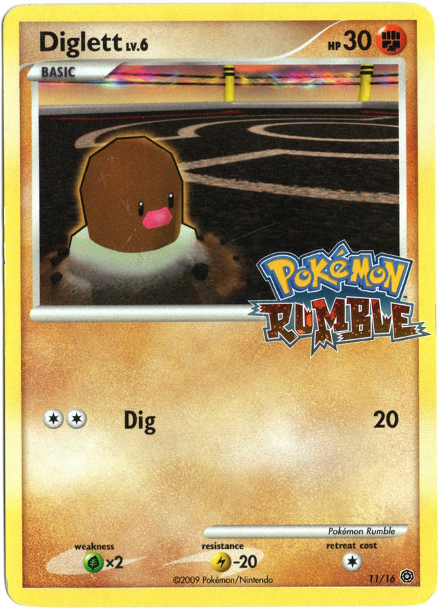 Pokémon Rumble Diglett 11/16, losse kaart voorkant, tweedehands