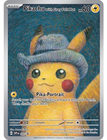 Pokemon-Pokémon × Van Gogh Museum Pikachu with Grey Felt Hat Promo (Geseald)