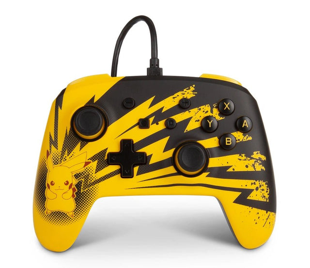 PowerA bedrade controller voor Nintendo Switch, Lightning Pikachu, geel-zwart, tweedehands