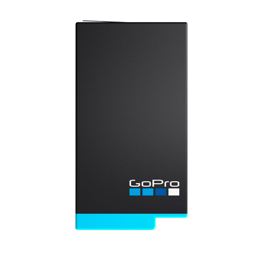GoPro originele accu voor GoPro Max 1600mAh, zwart met blauwe rand, accu van voren met GoPro-logo, tweedehands