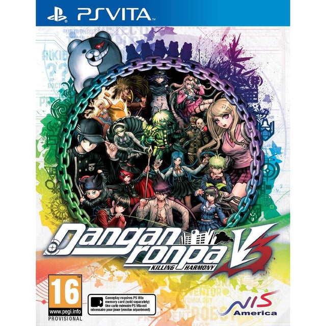PlayStation Vita Danganronpa V3 Killing Harmony van NIS America, hoes met voorlopig PEGI-logo en Monokuma, tweedehands