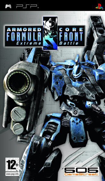 PlayStation Portable PSP Armored Core Formula Front van 505 Games, doos voorkant met een blauwe mech, tweedehands