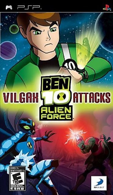 PlayStation Portable PSP Ben 10 Alien Force Vilgax Attacks van D3Publisher, ESRB-hoes met Ben en een alien, tweedehands