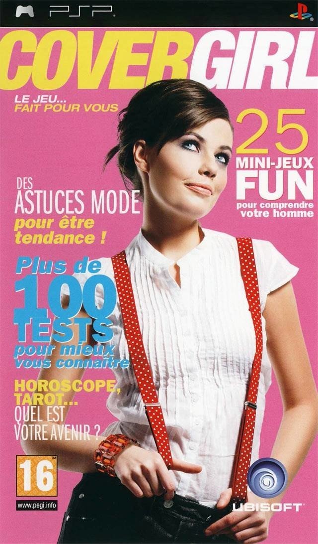 PlayStation Portable PSP Cover Girl van Ubisoft, Franse hoes in tijdschriftstijl met een vrouw met bretels, tweedehands
