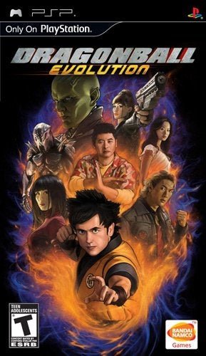 PlayStation Portable PSP Dragonball Evolution van Bandai Namco, ESRB-hoes met de filmacteurs en Goku, tweedehands