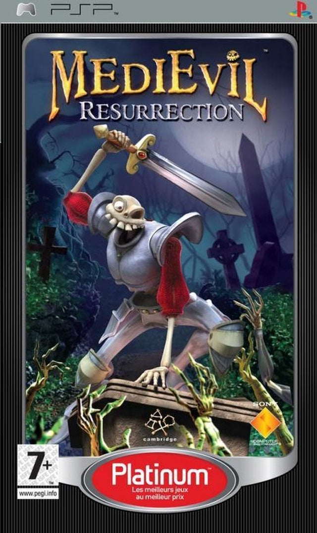 PlayStation Portable PSP MediEvil Resurrection, doos voorkant, Franse Platinum-uitgave