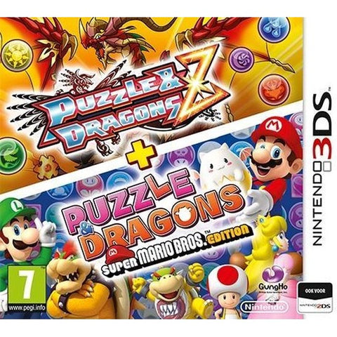 Nintendo 3DS Puzzle & Dragons Z + Puzzle & Dragons Super Mario Bros. Edition, doos voorkant, tweedehands
