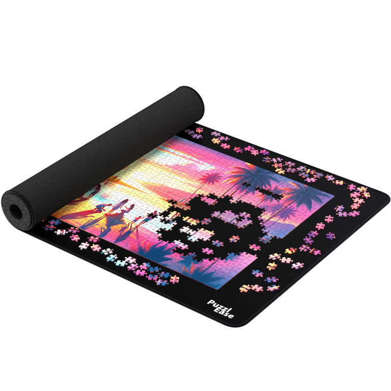 PuzzlEase-Luxe Antislip Puzzelmat XXL met Foamtube - Puzzels 1500 Stukjes - 66x120 cm (Nieuw)