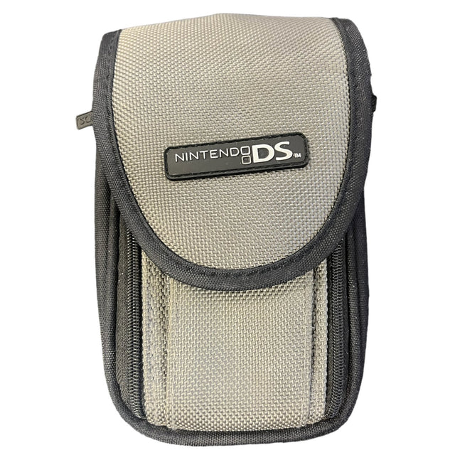 R.D.S. case voor Nintendo DS Lite, grijs, nylon hoes met klep en Nintendo DS-embleem, tweedehands