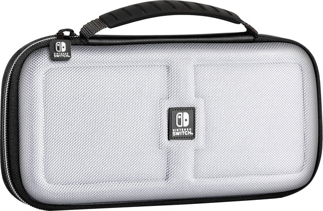 R.D.S. case voor Nintendo Switch Lite, zilvergrijs, voorkant met Switch-logo, tweedehands