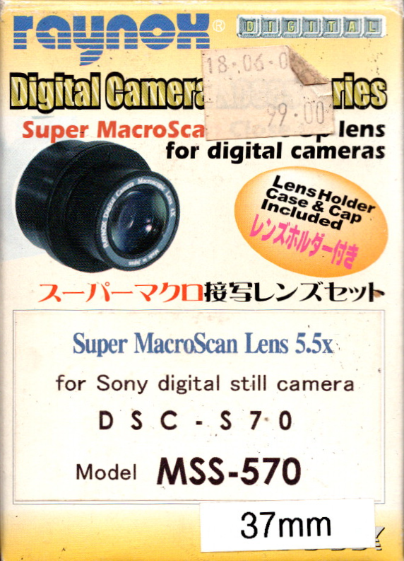 Raynox-Super MacroScan Lens 5.5× voor Sony DSC-S70 – MSS-570 (37 mm) (Nieuw)