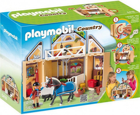 Speelbox Paardenstal (Opvouwbaar met Sleutel) - 5418 (Nieuw)