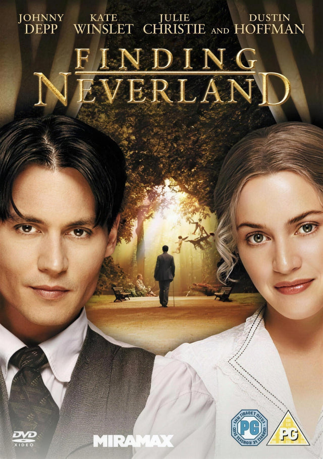 Finding Neverland dvd met Johnny Depp en Kate Winslet, hoes voorkant, tweedehands