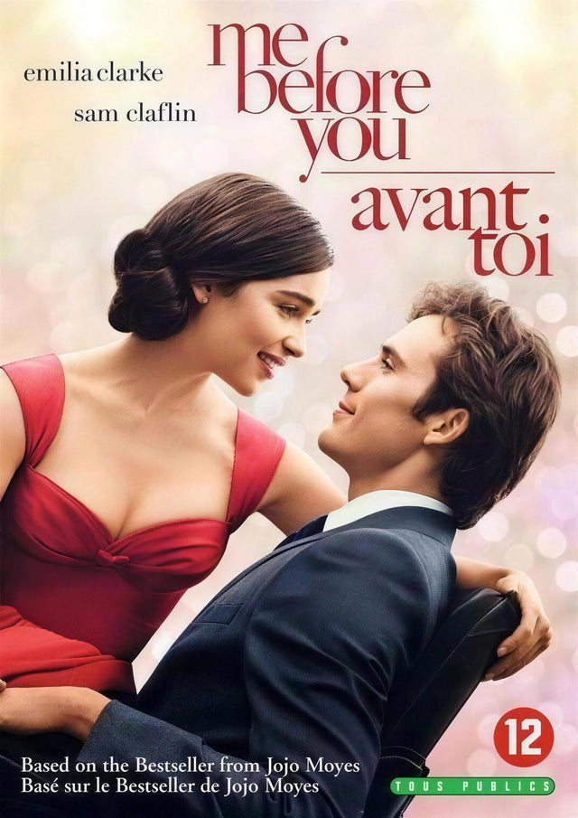 Me Before You dvd met Emilia Clarke en Sam Claflin, hoes voorkant met Franse titel Avant toi