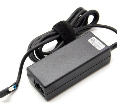HP PPP009L-E laptop adapter, zwart, voeding met klittenband en DC-stekker met blauwe punt, tweedehands