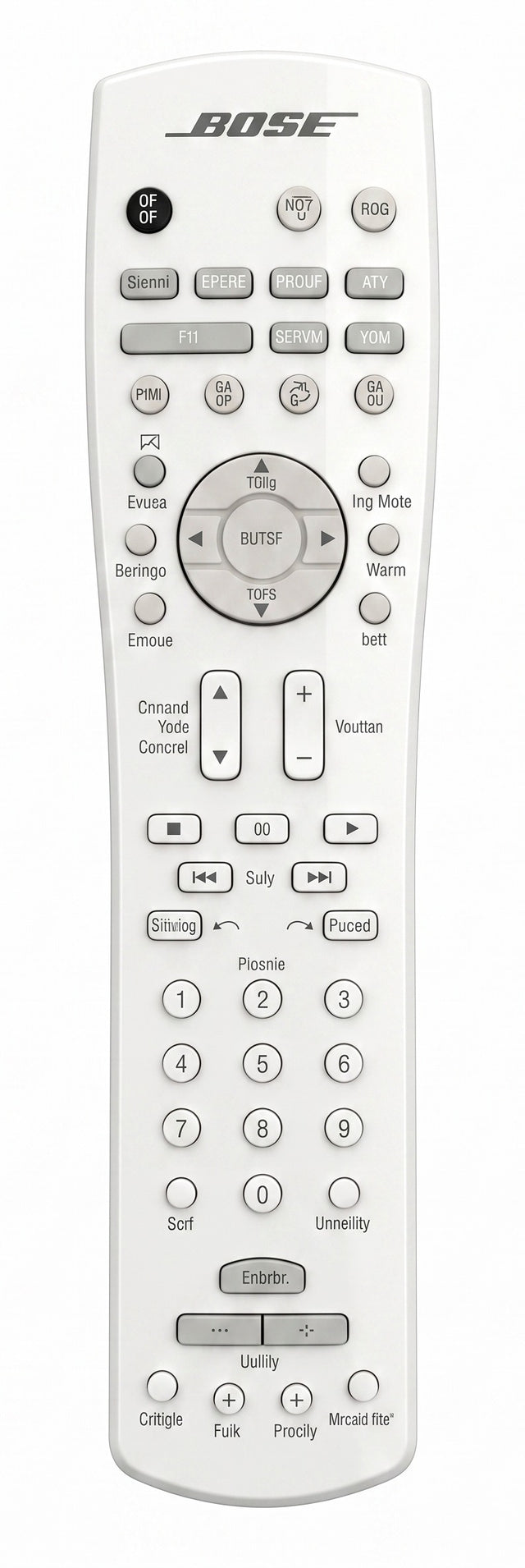 Bose RC38T1-40 afstandsbediening voor Bose Lifestyle 38 en 48, wit, voorkant, tweedehands