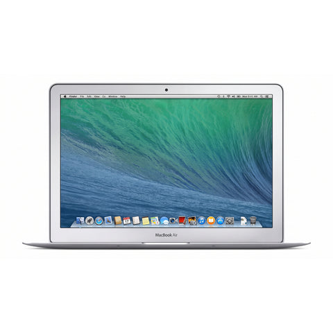 Apple MacBook Air 13,3 inch Mid 2013 met Core i5, zilver, opengeklapt vooraanzicht