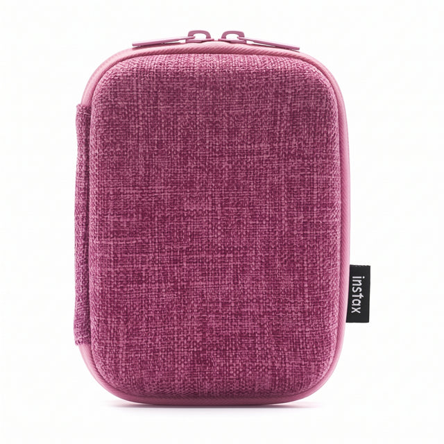 Fujifilm Instax Mini Link 1 en 2 printer case, Roze (Soft Pink), geweven stof met rits, voorkant