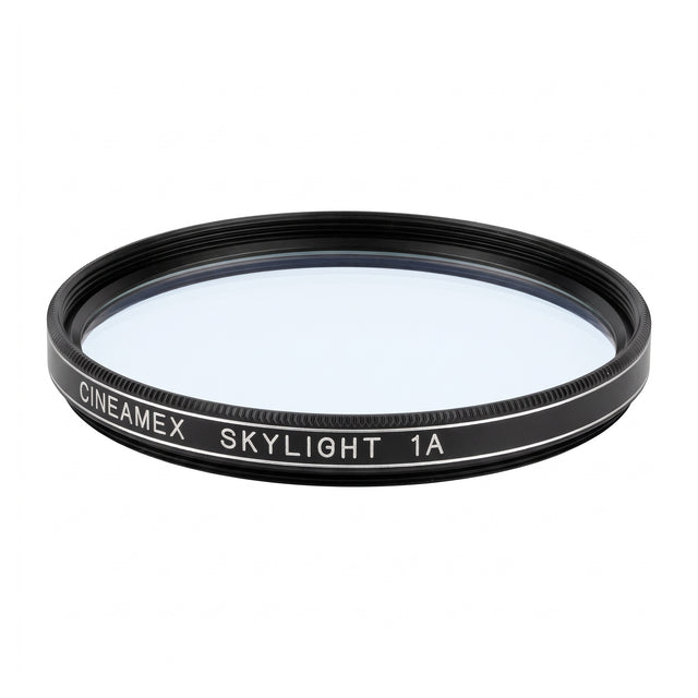 Cineamex Skylight 1A filter 52mm, zwarte vatting met helder glas, los filter schuin van voren
