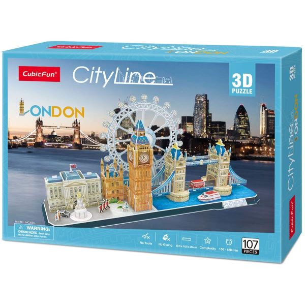 Reykja-3D Puzzel City Line Londen - 107 Stukjes (Nieuw)