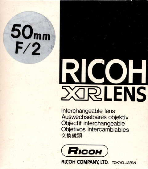 Ricoh-Rikenon XR 50mm f/2 S Lens (Pentax K-Mount) (Nieuw)