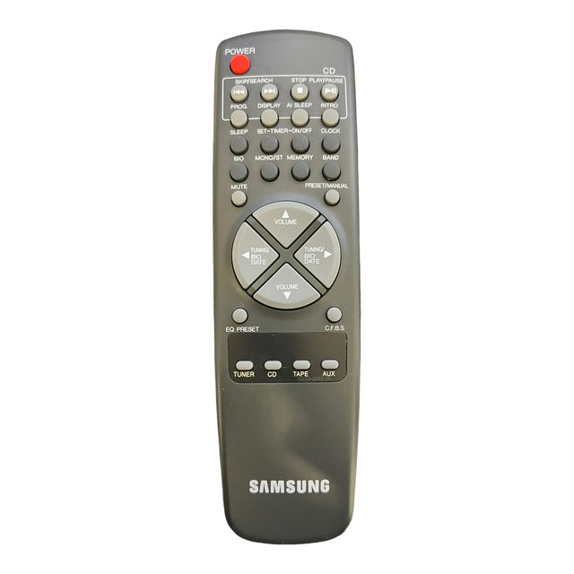 Samsung AR-3133 afstandsbediening voor stereo, zwart, vooraanzicht met knoppen
