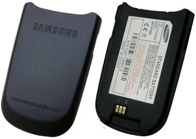 Samsung BST3078BE accu, batterij naast een zwart klepje, tweedehands
