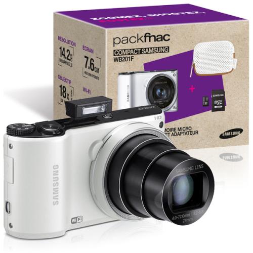 Samsung-WB201F Digitale Compact Camera + Case - Wit (In doos) Tweedehands