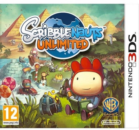 Nintendo 3DS Scribblenauts Unlimited, doos voorkant, tweedehands