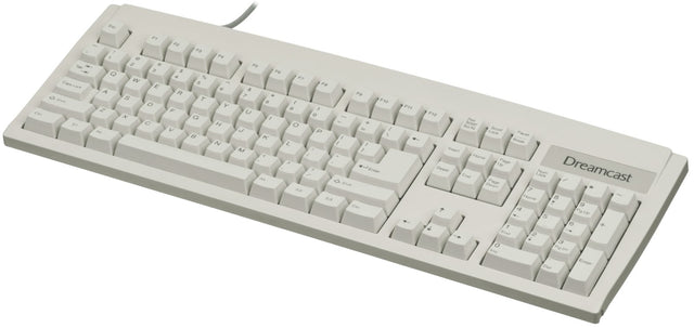 SEGA Dreamcast toetsenbord, wit, QWERTY-indeling, voorkant, tweedehands